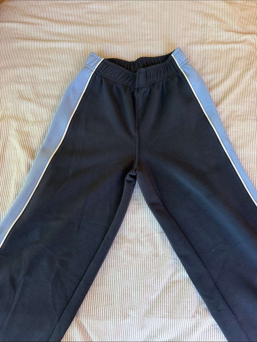 Zara Black Sweatpants with Light Blue Side Panels